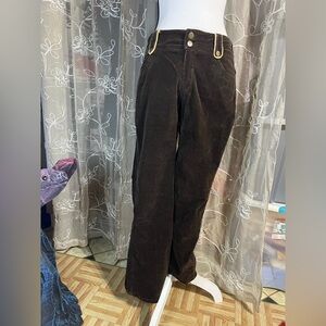 A.Z.I. Jeans Brown Embroidered Corduroy Pants
